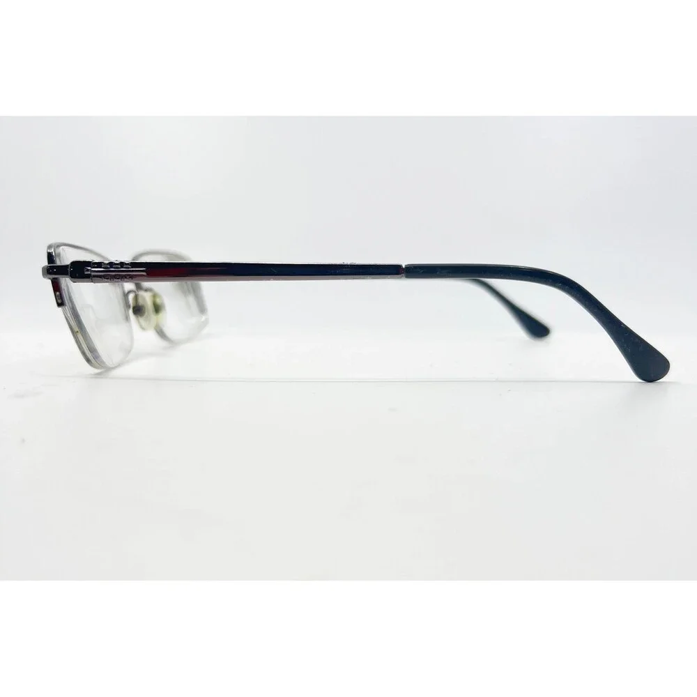 Manassas Eyeglasses Mens Brown Gunmetal Half Rim Rectangular 54-17-140 1144001